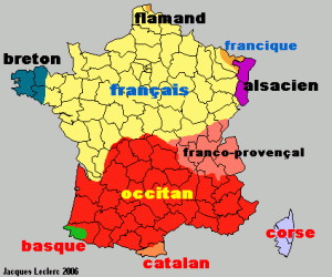 carte simplifiée des dialectes en France
